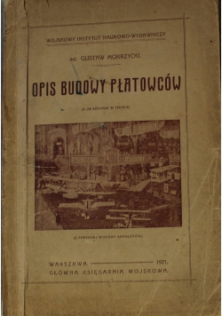 Opis budowy płatowców 1921 r.
