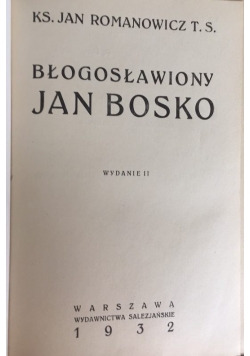 Błogosławiony Jan Bosko, 1932 r.
