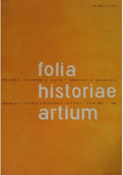 Folia historiae artium. Tom XXV