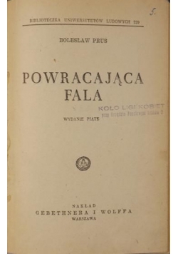 Powracająca fala, 1937 r.