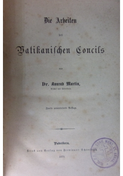Die Arbeiten des Vatikanischen Concils, 1873r.