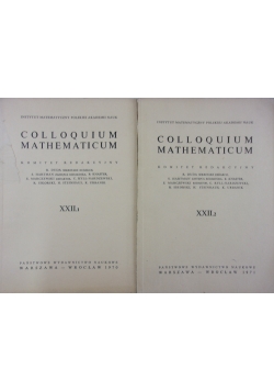 Colloquium Mathematicum, t. XXII zestaw 2 książek
