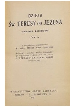Dzieła św. Teresy od Jezusa tom II,1943r.