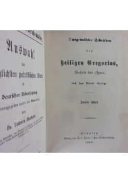 Ausgewählte Schriften des heiligen Gregorius , 1880 r.