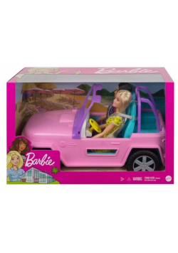 Barbie Pojazd terenowy + 2 lalki