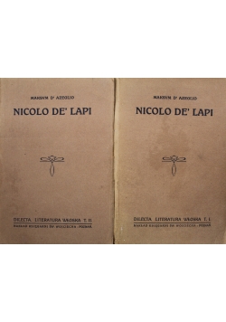 Nicolo de Lapi 2 tomy 1921 r.