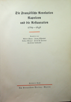 Die frangofifche revolution napoleon und die reformation 1929r