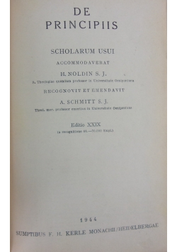 De Principiis, 1944 r.