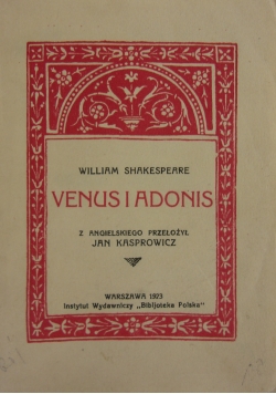 Venus i Adonis ,1923r.