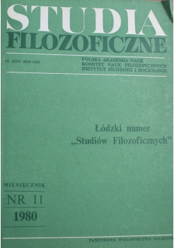 Studia filozoficzne nr 11