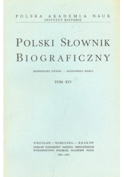 Polski słownik biograficzny XIV