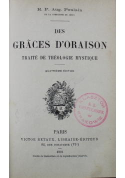 Des Graces D Oraison 1901 r.