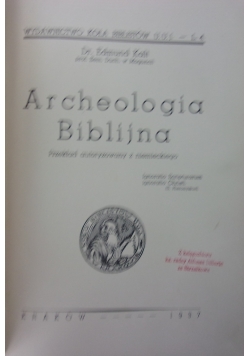 Archeologia biblijna, 1937 r.