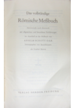 Das vollstandige Romische Mesbuch