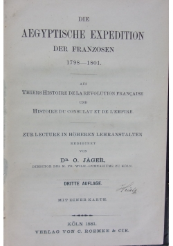 Die Aegyptische Expedition der Franzosen 1798-1801, 1881 r.