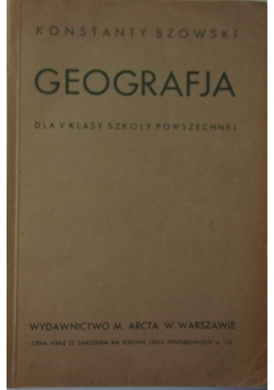 Geografja dla klasy V szkoły powszechnej, 1933r.