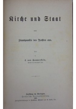 Rirche unnd staat 1883 r.