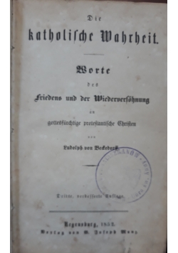 Katolilche Mahrheit, 1852 r.