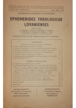 Ephemerides Theologicae Lovanienses