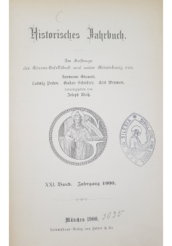 Historisches jahrbuch XXI, 1900r.
