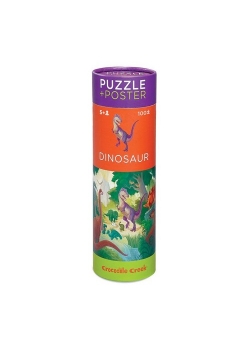 Puzzle w tubie 100 elementów dinozaury