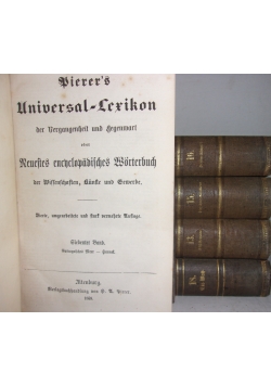 Pierer's Universal-Lexikon ,1859r.Zestaw 5 ksiażek