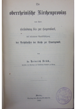 Die oberrheinische Kirchenprovinz, 1868 r.