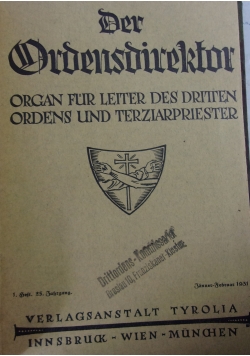 Der Ordensdirektor, 1931 r.