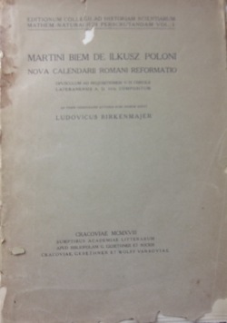 Martini biem de ilkusz poloni nova calendarii romani reformatio, 1918r