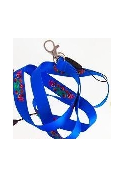 Smycz do kluczy - koguty niebieska 1,5cm FOLKSTAR