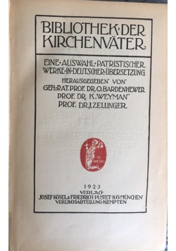 Bibliothek der Kirchenvater, 1923 r.