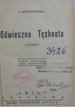 Odwieczna tęsknota, t.II, 1935 r.