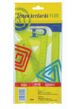 Zestaw kreślarski Pratel fluorescencyjny z linijką 16 cm  20 sztuk