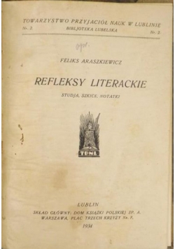 Refleksy literackie, 1934 r.