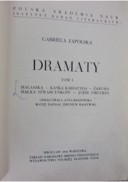 Dramaty. Tom I
