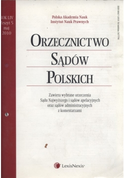 Orzecznictwo Sądów Polskich 5/2010