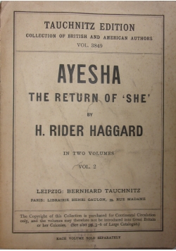 Ayesha The Return Of She, 1905r.