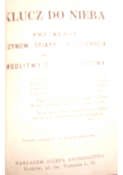 Klucz do nieba, 1934r.
