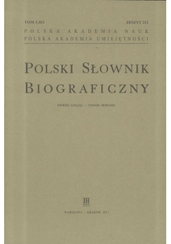 Polski Słownik Biograficzny z.212 T.52/1