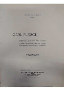 Carl Flesch III, etuden -sammlung fur..., nuty, 1921 r.