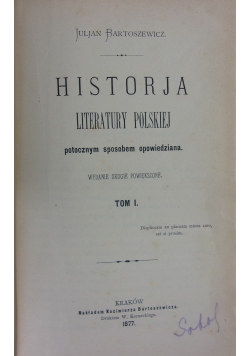 Historja literatury polskiej. Tom I, 1877 r.