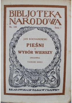 Kochanowski Pieśni i wybór wierszy 1927 r
