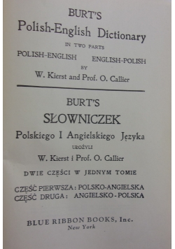 Burt's Polish-English Dictionary