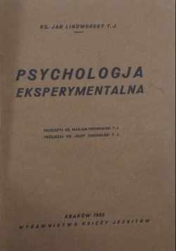 Psychologia eksperymentalna, 1933 r.