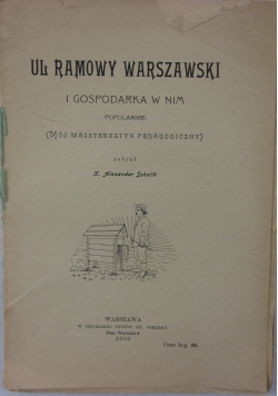 Ul ramowy warszawski i gospodarka w nim, 1903 r.