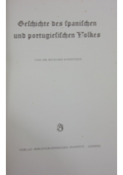 Geschichte des Spanischen und Portugalischen Volkes, 1939r.