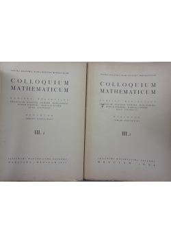 Colloquium Mathematicum III cz. 1 i 2