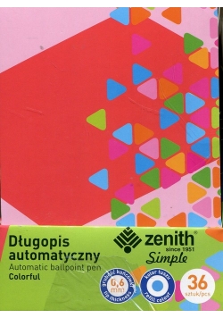 Długopis automatyczny Zenith Simple Colorful 36 sztuk