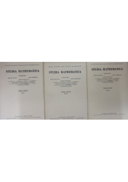 Studia Mathematica, tom LXXVI, zestaw 3 książek
