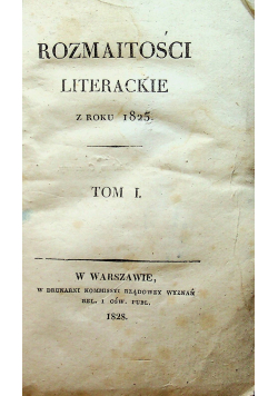 Rozmaitości literackie 1825 r.